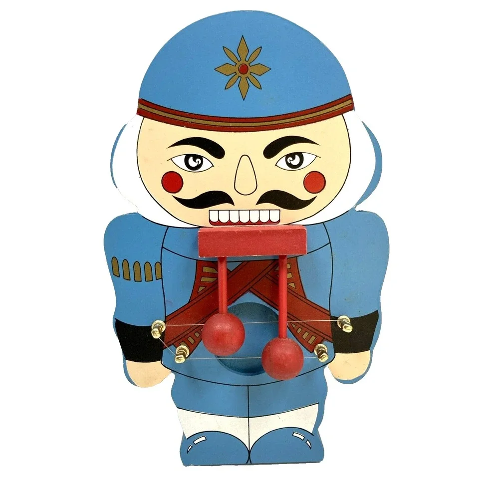 Vintage Nutcracker Toy Soldier Decorative Wall Hanging‎ with String Chimes 9 in